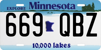 MN license plate 669QBZ