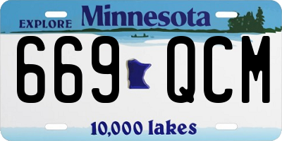 MN license plate 669QCM