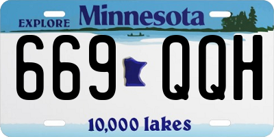 MN license plate 669QQH
