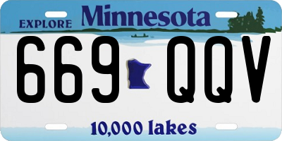 MN license plate 669QQV
