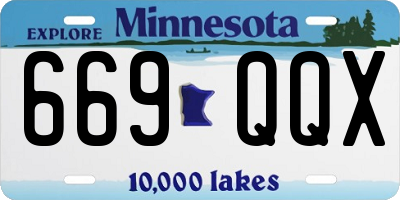 MN license plate 669QQX