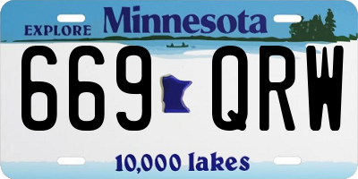 MN license plate 669QRW