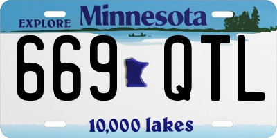 MN license plate 669QTL