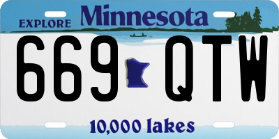 MN license plate 669QTW