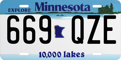 MN license plate 669QZE