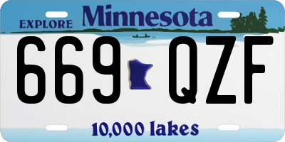 MN license plate 669QZF