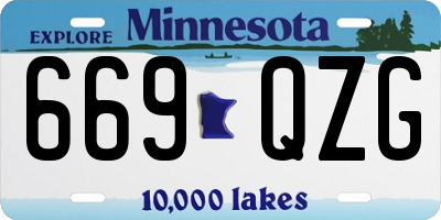 MN license plate 669QZG