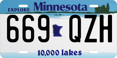 MN license plate 669QZH