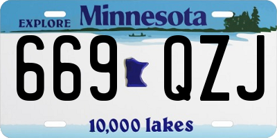 MN license plate 669QZJ