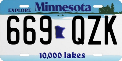 MN license plate 669QZK
