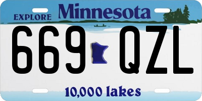 MN license plate 669QZL