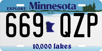MN license plate 669QZP