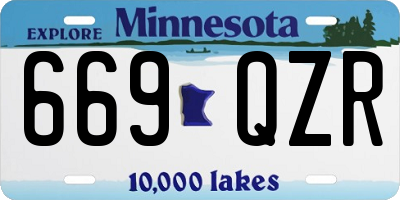 MN license plate 669QZR