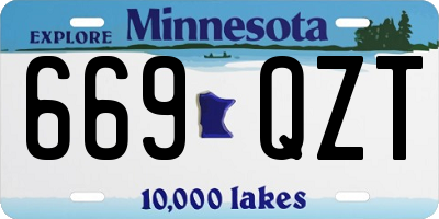 MN license plate 669QZT