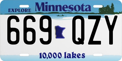 MN license plate 669QZY