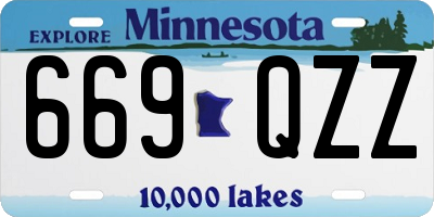 MN license plate 669QZZ
