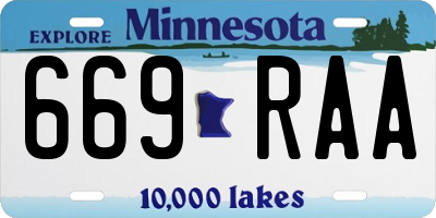 MN license plate 669RAA