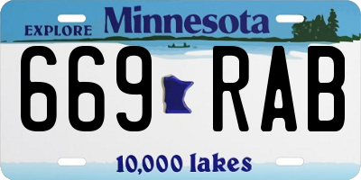 MN license plate 669RAB