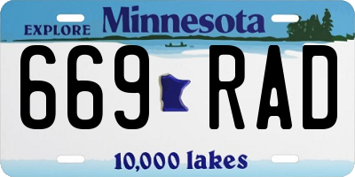 MN license plate 669RAD