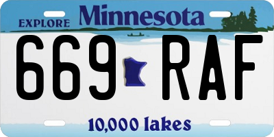 MN license plate 669RAF
