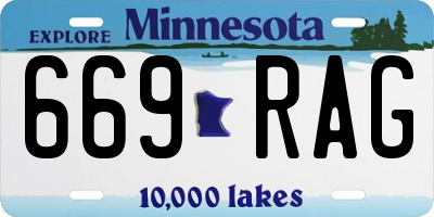 MN license plate 669RAG