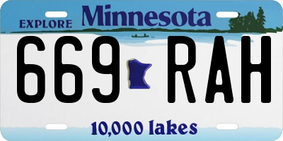 MN license plate 669RAH