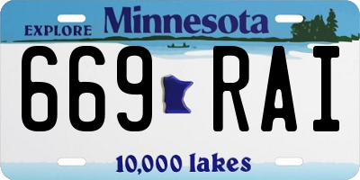 MN license plate 669RAI