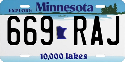 MN license plate 669RAJ