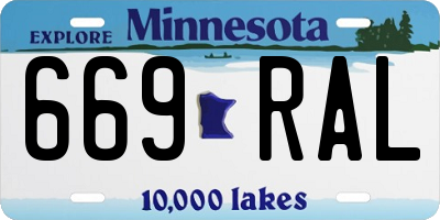 MN license plate 669RAL