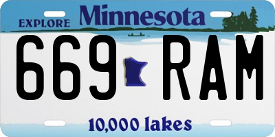 MN license plate 669RAM