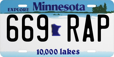 MN license plate 669RAP