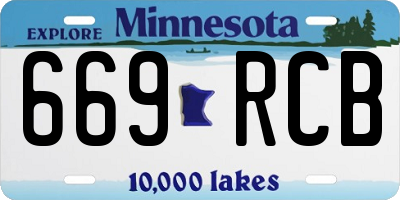 MN license plate 669RCB