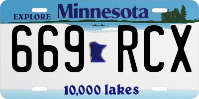MN license plate 669RCX