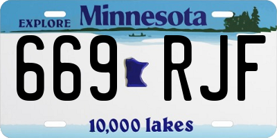 MN license plate 669RJF