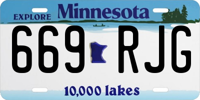 MN license plate 669RJG