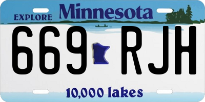 MN license plate 669RJH