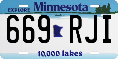 MN license plate 669RJI