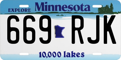 MN license plate 669RJK