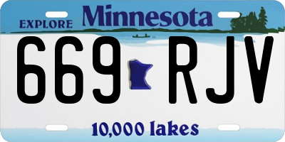 MN license plate 669RJV
