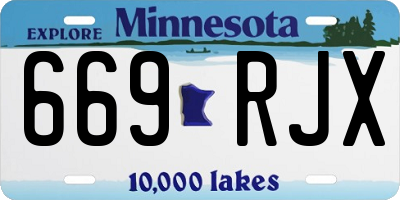 MN license plate 669RJX