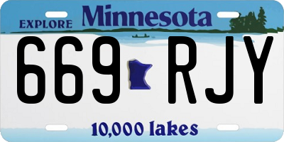 MN license plate 669RJY