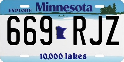 MN license plate 669RJZ