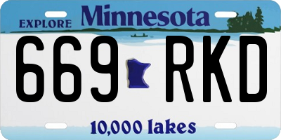 MN license plate 669RKD