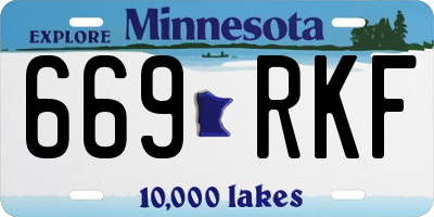 MN license plate 669RKF