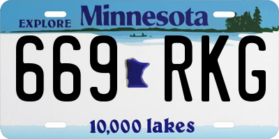 MN license plate 669RKG