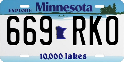 MN license plate 669RKO