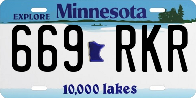 MN license plate 669RKR