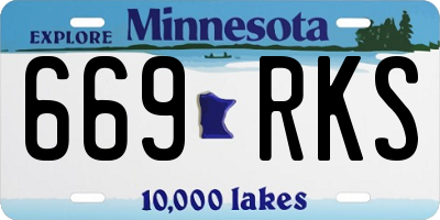 MN license plate 669RKS