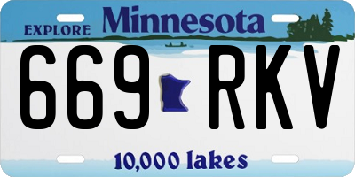 MN license plate 669RKV