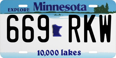 MN license plate 669RKW
